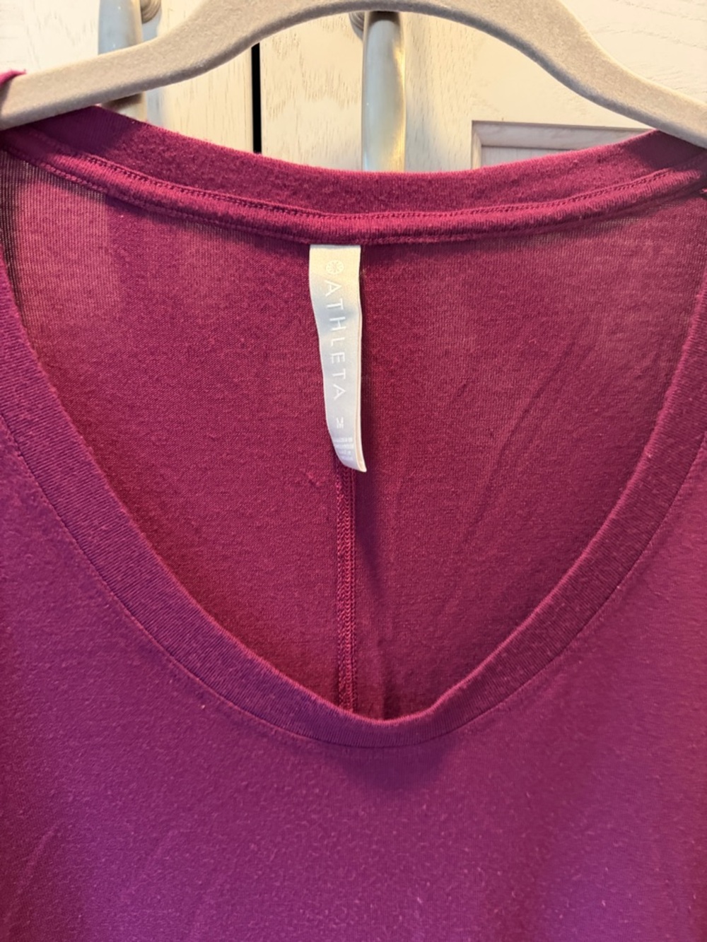 Athleta Women's V-Neck top in Berry Plum.